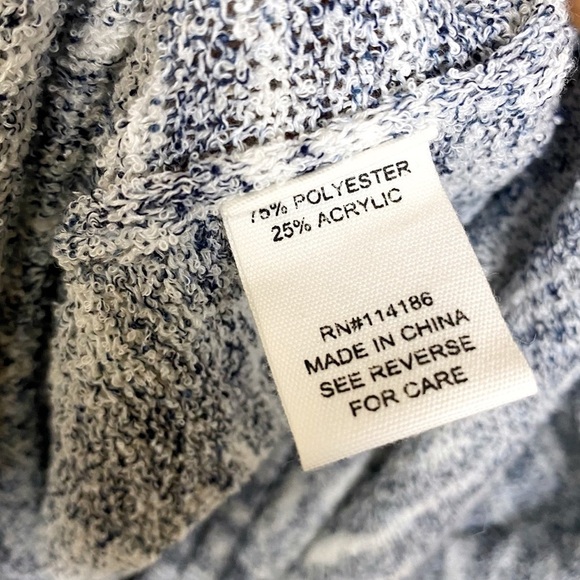 Ady P Space Dye Draped Open Front Waterfall Long Sleeve Cardigan in Blue Size XL - Picture 11 of 11